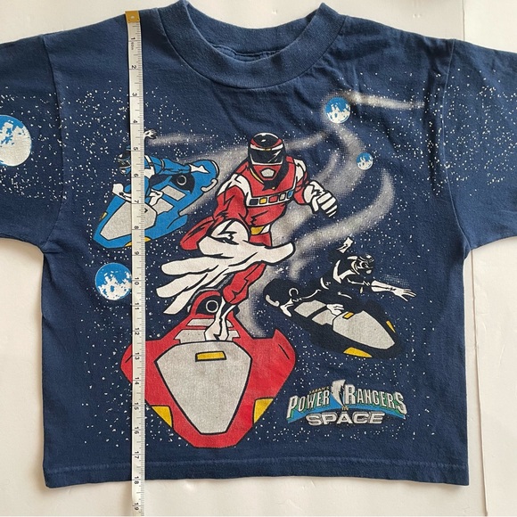 Vintage 90s Saban’s Power Rangers in Space All Over Print Graphic Tee 5-6 AOP - Picture 6 of 8
